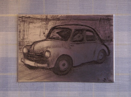 6) Eingefrbte Druckplatte
